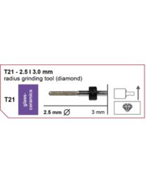 Imes-Icore - Radius Grinding Tool - Ø 2.5 mm - T21 - Shaft 3 mm