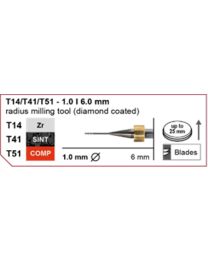Imes-Icore - Radius Milling Tool - Ø 1.0 mm - T14 / T41 / T51 - Shaft 6 mm