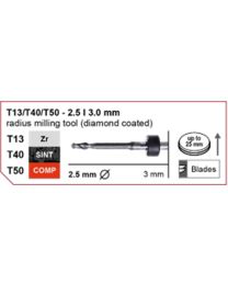 Imes-Icore - Radius Milling Tool - Ø 2.5 mm - T13 / T40 / T50 - Shaft 3 mm