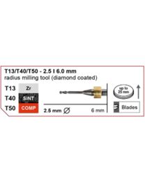 Imes-Icore - Radius Milling Tool - Ø 2.5 mm - T13 / T40 / T50 - Shaft 6 mm