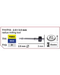 Imes-Icore - Radius Milling Tool - Ø 2.5 mm - T11 / T13 - Shaft 3 mm