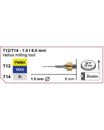 Imes-Icore - Radius Milling Tool - Ø 1.0 mm - T12 / T14 - Shaft 6 mm