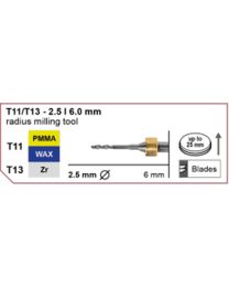 Imes-Icore - Radius Milling Tool - Ø 2.5 mm - T11 / T13 - Shaft 6 mm