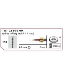 Imes-Icore - Radius Milling Tool - Ø 0.5 mm - T18 - Shaft 6 mm