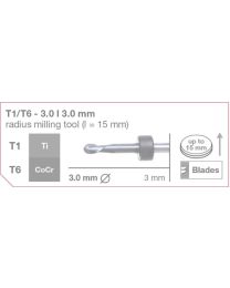 Imes-Icore - Radius Milling Tool - Ø 3.0 mm - T1 / T6 - Shaft 3 mm