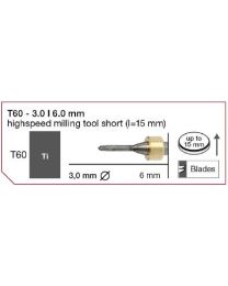 Imes-Icore - High Speed Milling Tool Short - Ø 3,0 mm - T60 - Shaft 6 mm